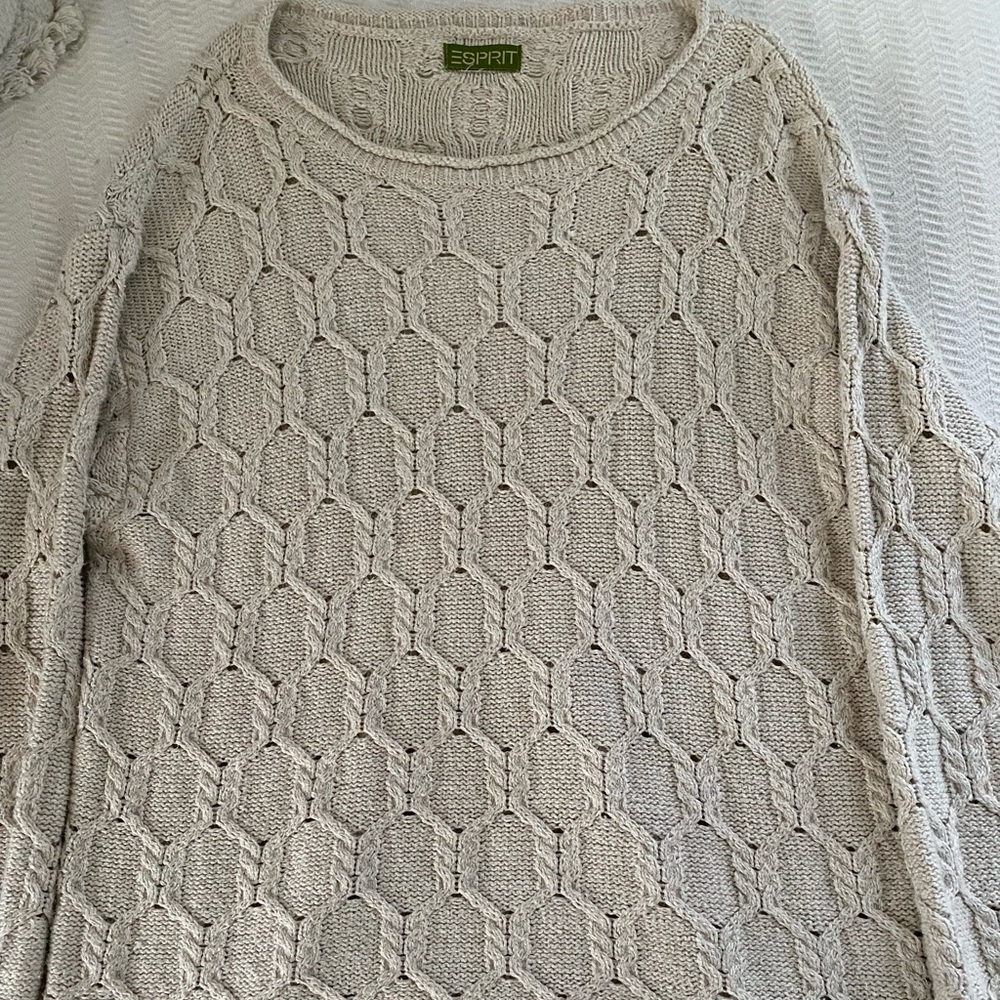long cream sweater
